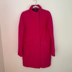 J.Crew Stadium Cloth Nello Gori Wool Coat Fuchsia Pink Size 10 Tall NWT
